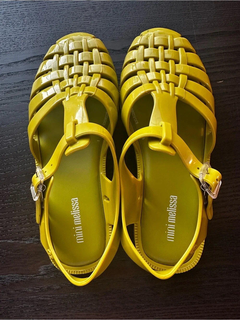Mini Melissa Bright Yellow Woven Jelly Sandals Scented Summer Shoes